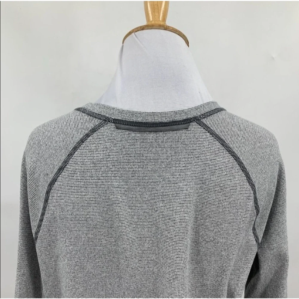 Lucy Shirt Womens L/XL Striped Ruched Sides Thumbholes Raglan Long Sleeve